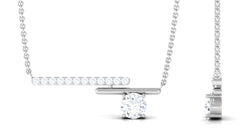 3/4 CT Certified Moissanite Contemporary Bar Necklace