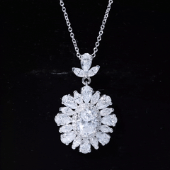 3.75 CT Certified Moissanite Bridal Pendant in Gold