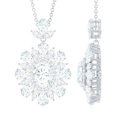 3.75 CT Certified Moissanite Bridal Pendant in Gold