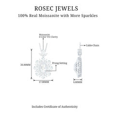 3.75 CT Certified Moissanite Bridal Pendant in Gold