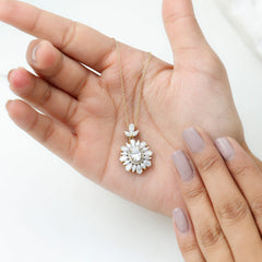 3.75 CT Certified Moissanite Bridal Pendant in Gold