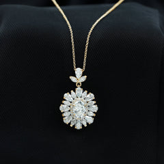 3.75 CT Certified Moissanite Bridal Pendant in Gold