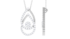 2.5 CT Moissanite Floral Teardrop Pendant in Prong Setting