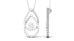 2.5 CT Moissanite Floral Teardrop Pendant in Prong Setting