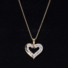 1 Carat Certified Moissanite Open Heart Pendant