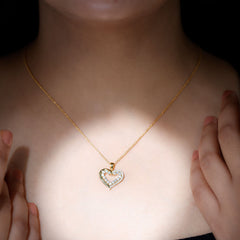1 Carat Certified Moissanite Open Heart Pendant