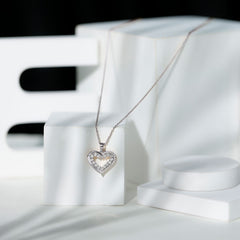 1 Carat Certified Moissanite Open Heart Pendant