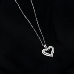 1 Carat Certified Moissanite Open Heart Pendant