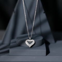 1 Carat Certified Moissanite Open Heart Pendant