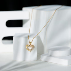 1 Carat Certified Moissanite Open Heart Pendant