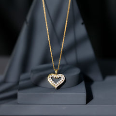 1 Carat Certified Moissanite Open Heart Pendant
