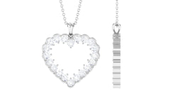 1.75 CT Certified Moissanite Minimal Heart Pendant in Gold