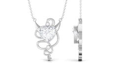 2.25 CT Moissanite Devil Heart Necklace in Bezel Setting