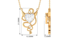 2.25 CT Moissanite Devil Heart Necklace in Bezel Setting