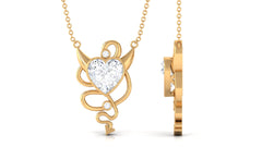 2.25 CT Moissanite Devil Heart Necklace in Bezel Setting
