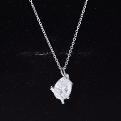 Minimal Moissanite Solitaire Pendant in Silver