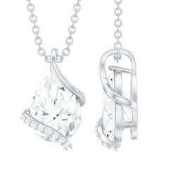 Minimal Moissanite Solitaire Pendant in Silver