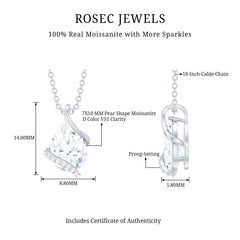 Minimal Moissanite Solitaire Pendant in Silver