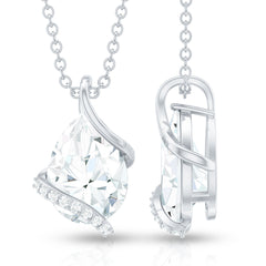 Minimal Moissanite Solitaire Pendant in Silver