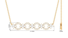 Certified Cubic Zirconia Bar Necklace for Women