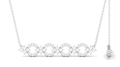 Certified Cubic Zirconia Bar Necklace for Women