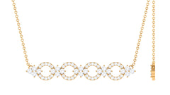 Certified Cubic Zirconia Bar Necklace for Women