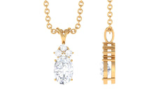 Certified 4X6 MM Cubic Zirconia Minimal Necklace