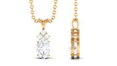 Certified 4X6 MM Cubic Zirconia Minimal Necklace