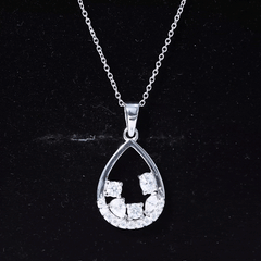 Designer Moissanite Teardrop Pendant Necklace