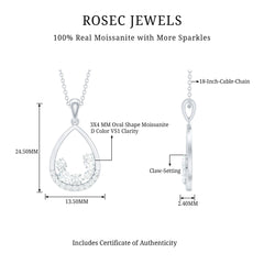 Designer Moissanite Teardrop Pendant Necklace