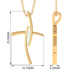 Moissanite Bypass Religious Cross Pendant Necklace