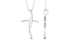 Moissanite Bypass Religious Cross Pendant Necklace