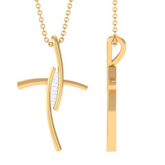 Moissanite Bypass Religious Cross Pendant Necklace