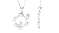Certified Moissanite Turtle Shape Pendant Necklace