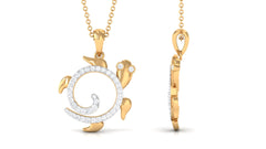 Certified Moissanite Turtle Shape Pendant Necklace