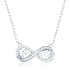 Certified Pear Shape Moissanite Infinity Necklace