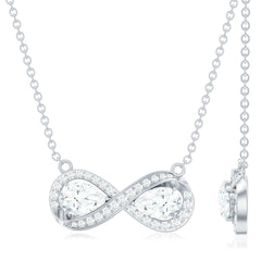 Certified Pear Shape Moissanite Infinity Necklace