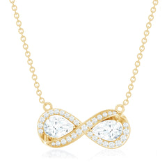 Certified Pear Shape Moissanite Infinity Necklace