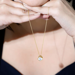 Round Cut 8MM Cubic Zirconia Bezel Set Solitaire Necklace