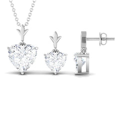 Certified 5 Carat Moissanite Heart Jewelry Set for Women