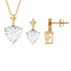 Certified 5 Carat Moissanite Heart Jewelry Set for Women