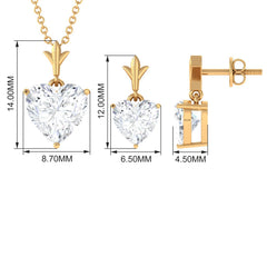 Certified 5 Carat Moissanite Heart Jewelry Set for Women