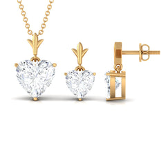 Certified 5 Carat Moissanite Heart Jewelry Set for Women