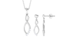 0.50 CT Certified Moissanite Infinity Jewelry Set