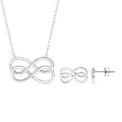 Moissanite Twin Infinity Interlock Jewelry Set
