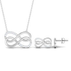 Moissanite Twin Infinity Interlock Jewelry Set