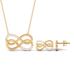 Moissanite Twin Infinity Interlock Jewelry Set