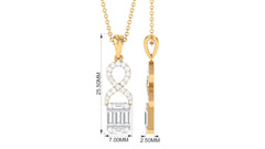 Art Deco Moissanite Infinity Pendant Necklace