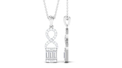 Art Deco Moissanite Infinity Pendant Necklace