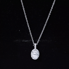4X6 MM Oval Moissanite Bridal Pendant Necklace